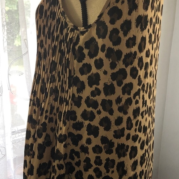 🎄Alfred Sung animal print shirt  brown/black SZ M - Picture 4 of 9